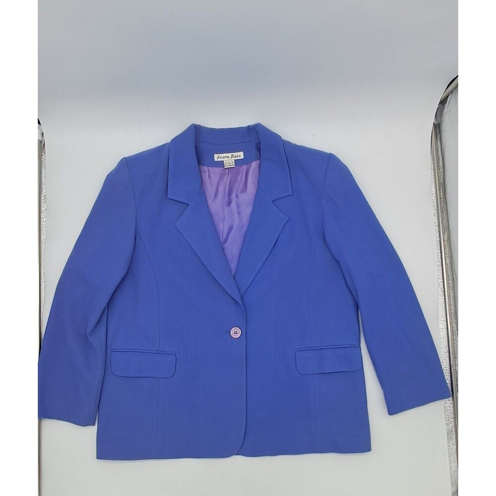 Kristen Blake Blazer Womens XL Periwinkle Jacket Career Professional Work Office